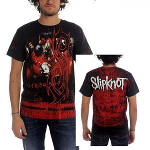 Slipknot Debut Album Allover Logo nu metal rock Official T-Shirt M NWT